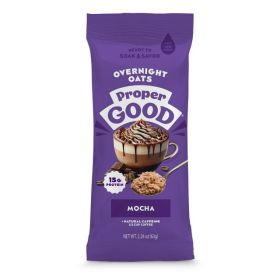 Proper Good Mocha Overnight Oats with 15g Protein, Shelf-Stable, 2.24 oz Packet