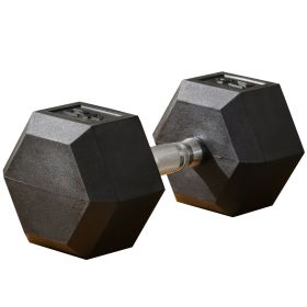 45lbs Rubber Hex Dumbbells Weight Dumbbell Hand Weight Barbell for Body Fitness Training for Home Office Gym, Black