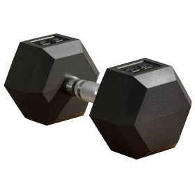 35lbs Rubber Hex Dumbbells Weight Dumbbell Hand Weight Barbell for Body Fitness Training for Home Office Gym, Black