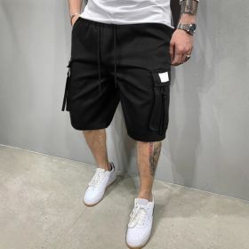 Men's Summer Korean Style Trendy Sports Casual Shorts (Option: S-Black)
