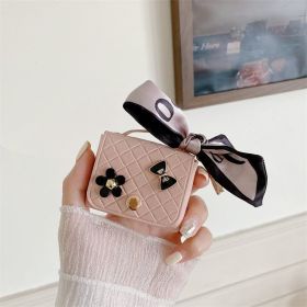 Korean Style Silk Scarf Earphone Bag (Option: Pink-AirPods Universal)