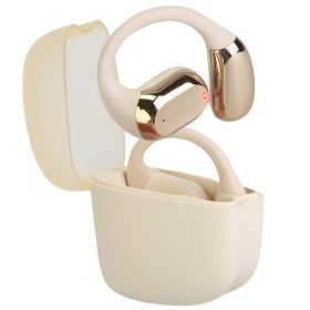 1 Set Wireless V5.4 Open Ear Earbuds With Earhook LED Display Charging Case IPX5 Waterproof 300Hrs Standby Time Touch Control Stereo Sport Headph (Color: Beige)
