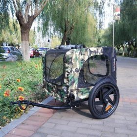 Camouflage Folding Bicycle Trailer (Color: BLACK)