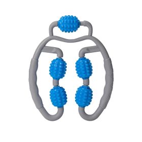 Muscle Roller For Arms; Legs; Calves; 5 Wheels Trigger Point Arm Foam Roller; Deep Massage Tool To Relieve Soreness; Stiffness; Tight Muscles Ten (Color: Blue)