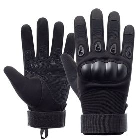 Tactical Military Gloves Shooting Gloves Touch Design Sports Protective Fitness Motorcycle Hunting Full Finger Hiking Gloves (Color: BLACK, size: L)
